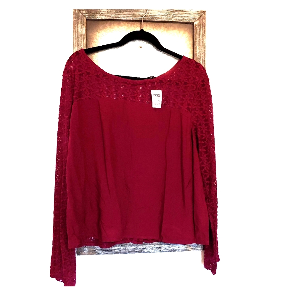 Red Lace Blouse